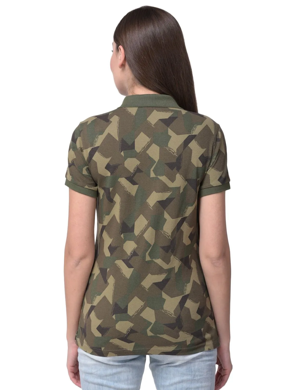 Camouflage green t-shirt for women - Thumbnail 4