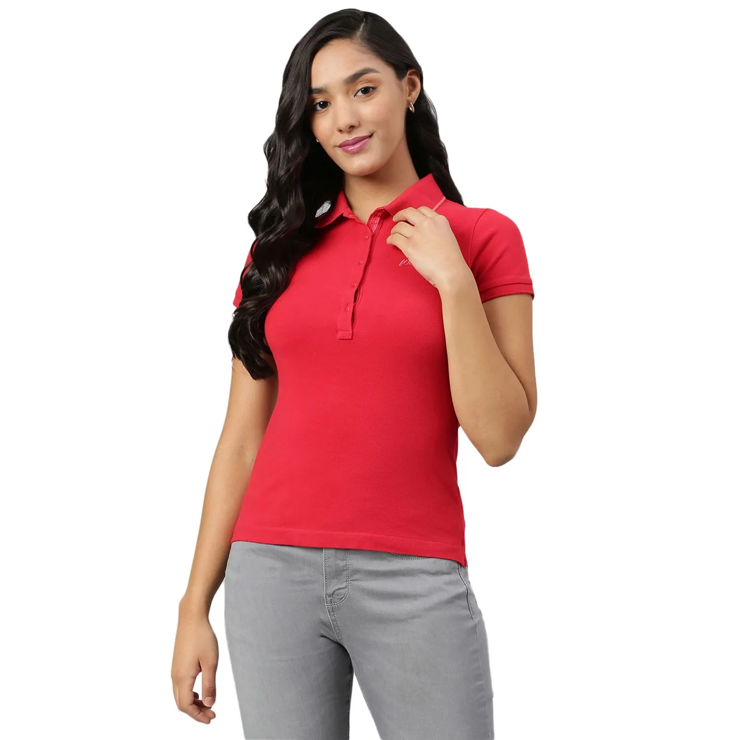 Red Polo t-shirt for women - Thumbnail 1