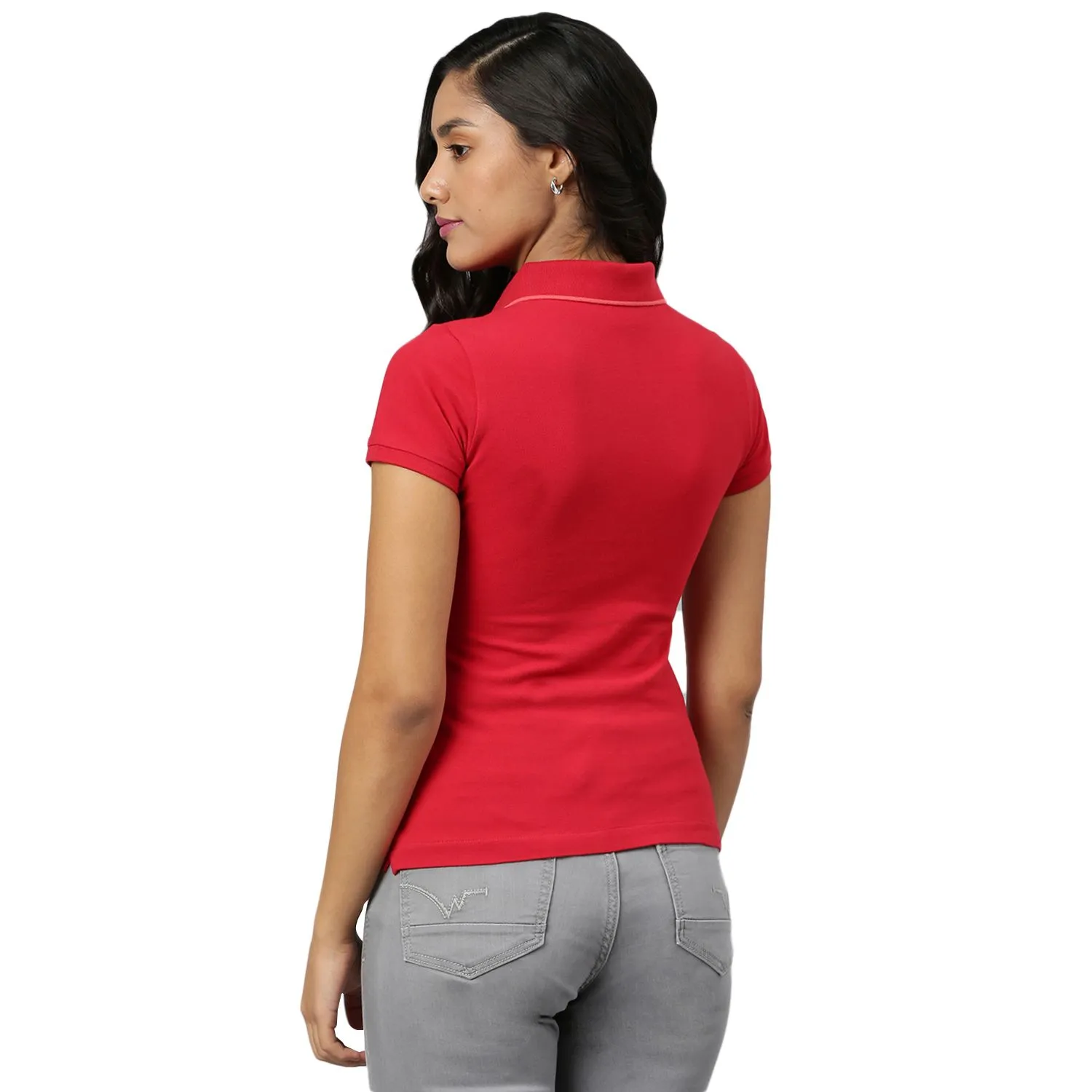 Red Polo t-shirt for women - Thumbnail 6