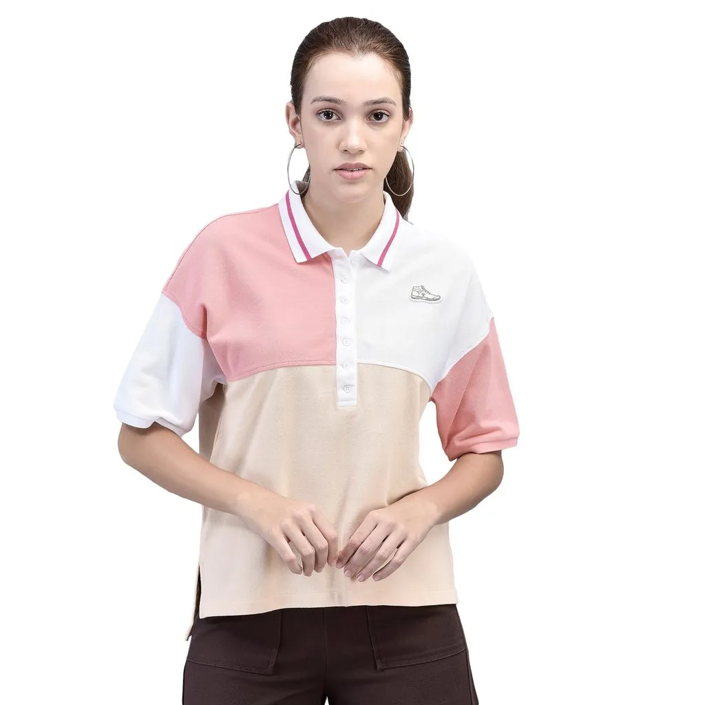 Multi colour polo t-shirt for women  - Thumbnail 1