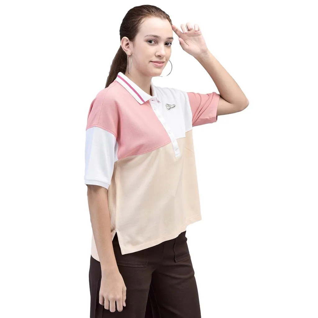 Multi colour polo t-shirt for women  - Thumbnail 3