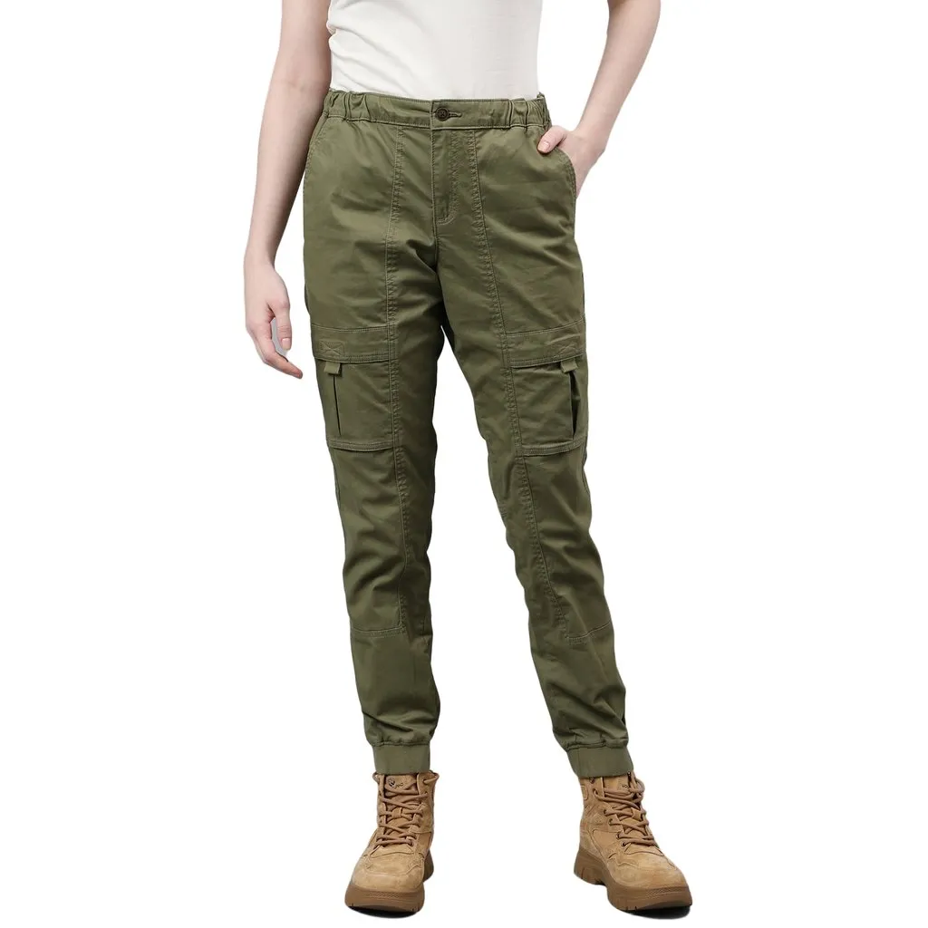 Olive track pants for women - Image 1